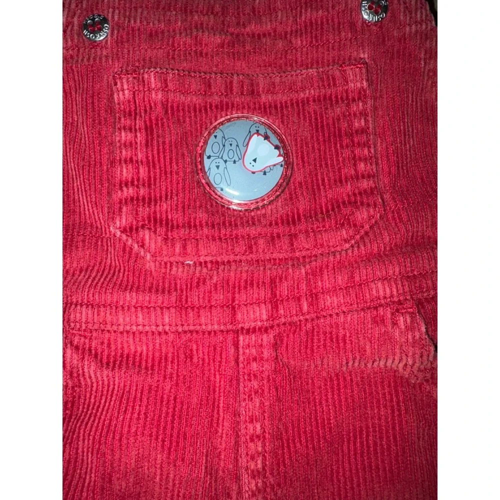 Vintage‎ OshKosh B'Gosh Red Corduroy Overalls Ghost Halloween  Baby 6-9 Months